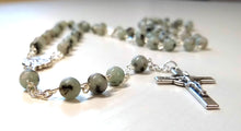 Load image into Gallery viewer, Gray Holy Spirit Sesame Jasper Gemstone Rosary