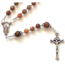 Load image into Gallery viewer, Autumn Jasper Gemstone Strung Rosary