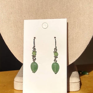 Aventurine Leaves Necklace and Earring Set