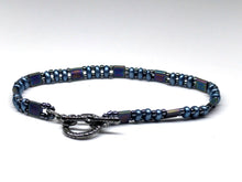 Load image into Gallery viewer, Blue and Black Beaded Bracelet