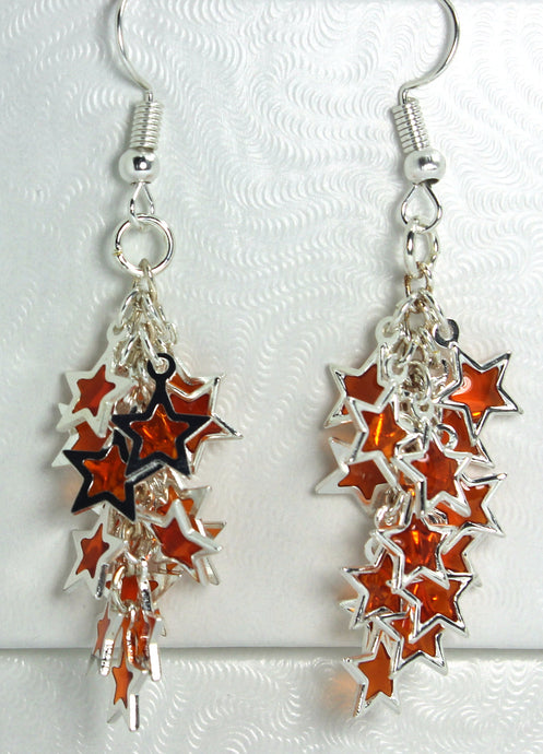 Orange Cluster Earrings