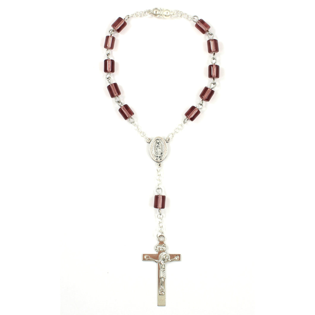 Purple Our Lady of Guadalupe Auto Rosary