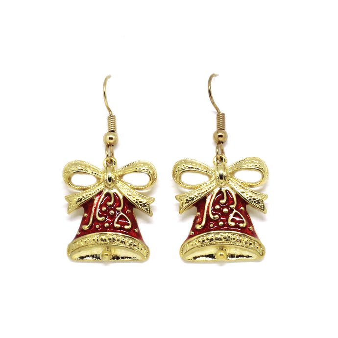 Gold Christmas Bell Earrings