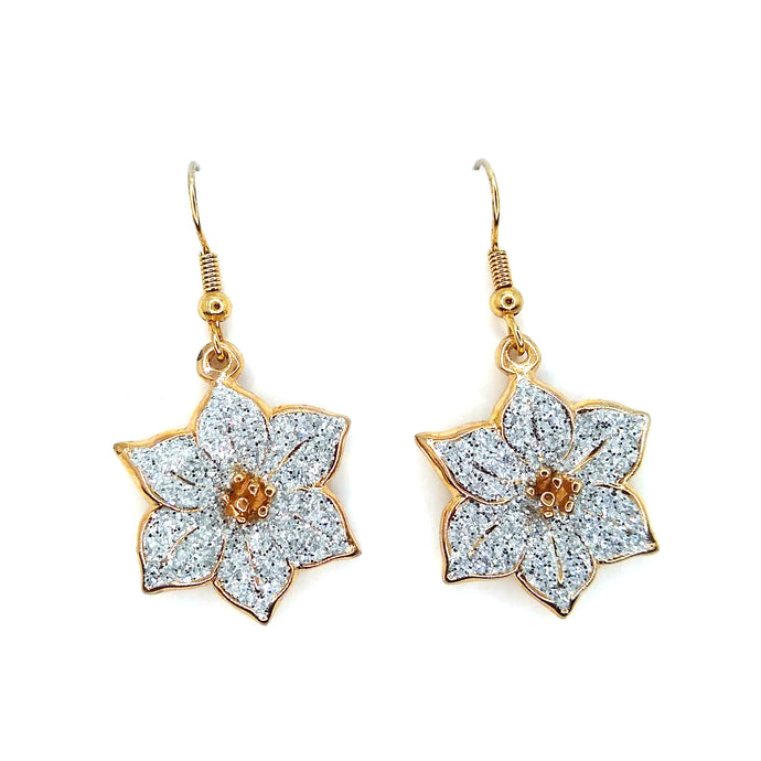 Gold Poinsettia Earrings