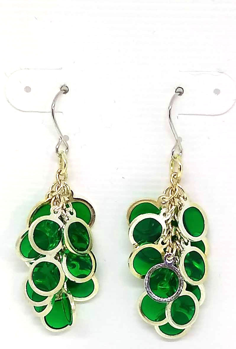 Green Cluster Earrings