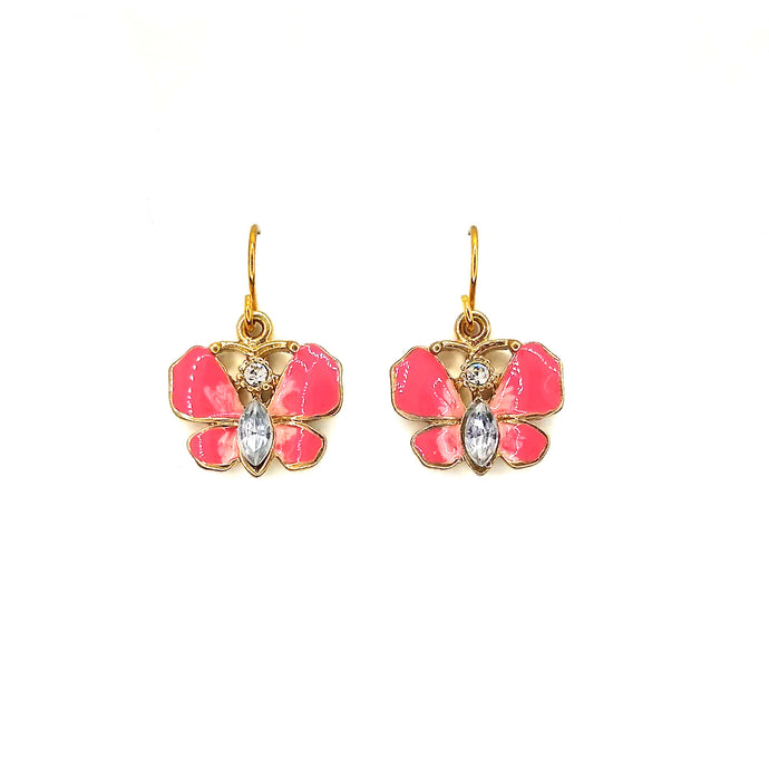 Swarovski Pink Butterfly Earrings