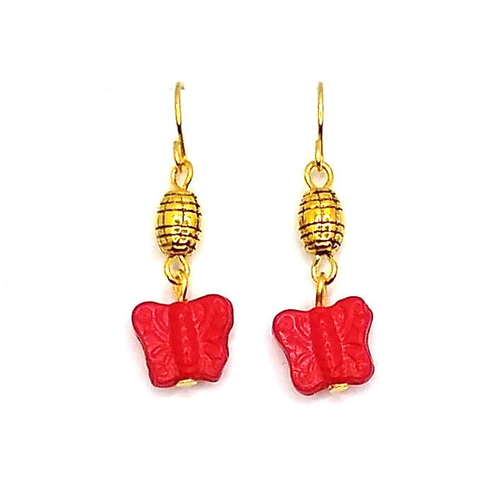 Red Butterfly Earrings