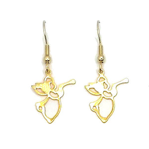 Angel Charm Earrings - Gold