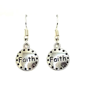 Faith Hope and Love Earrings - Silver Faith