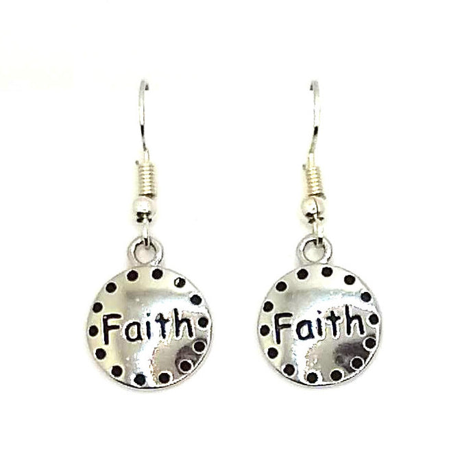Faith Hope and Love Earrings - Silver Faith