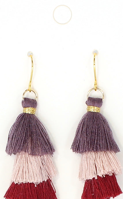 Tri-Colored Tassel Earrings