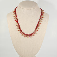 Load image into Gallery viewer, Red and Gold Sunrise Beaded Necklace