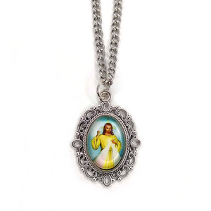 Oval Divine Mercy Necklace