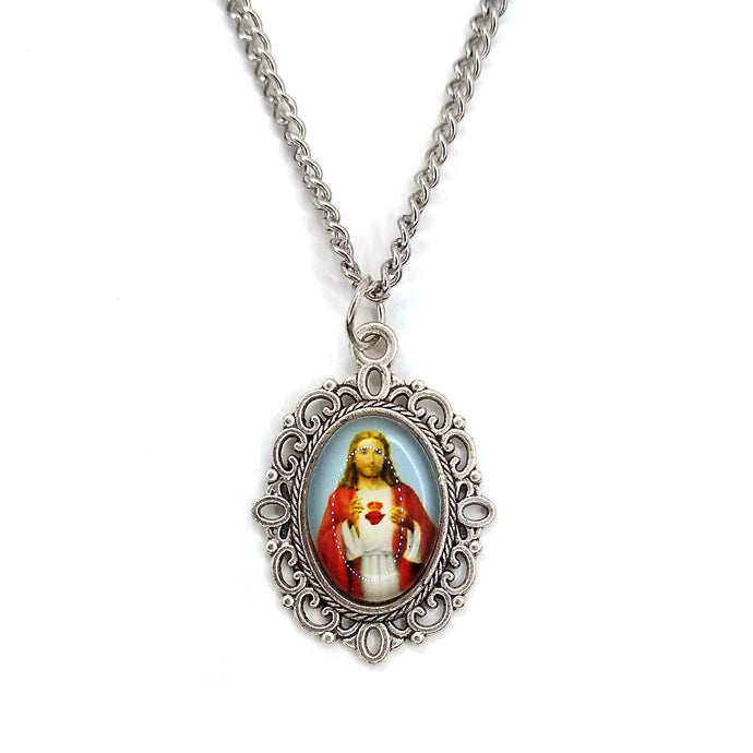 Oval Sacred Heart Necklace