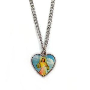 Heart Shaped Divine Mercy Necklace