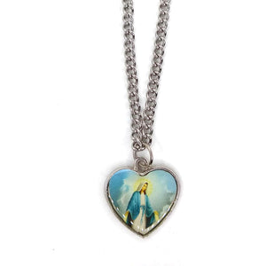 Heart Shaped Our Lady of Grace Necklace