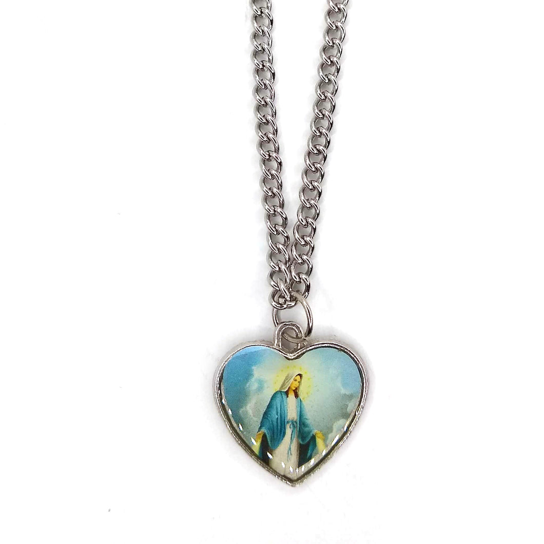 Heart Shaped Our Lady of Grace Necklace