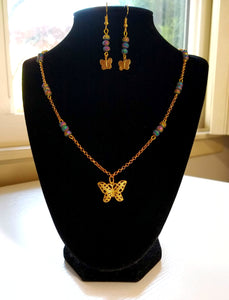 Butterfly Necklace and Earring Set