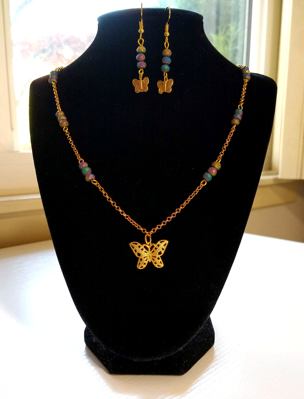 Butterfly Necklace and Earring Set