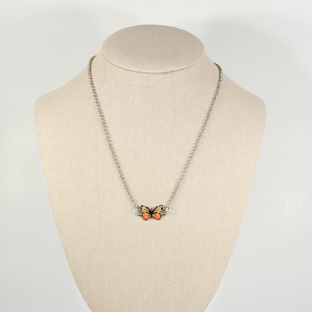 Orange Butterfly Necklace