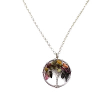 Load image into Gallery viewer, Tourmaline Tree of Life Pendant Necklace