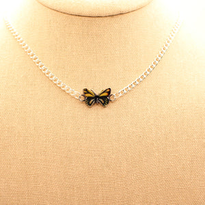 Orange and Black Butterfly Necklace