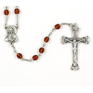 Brown Sacred Heart Handmade Traditional Catholic Rosary