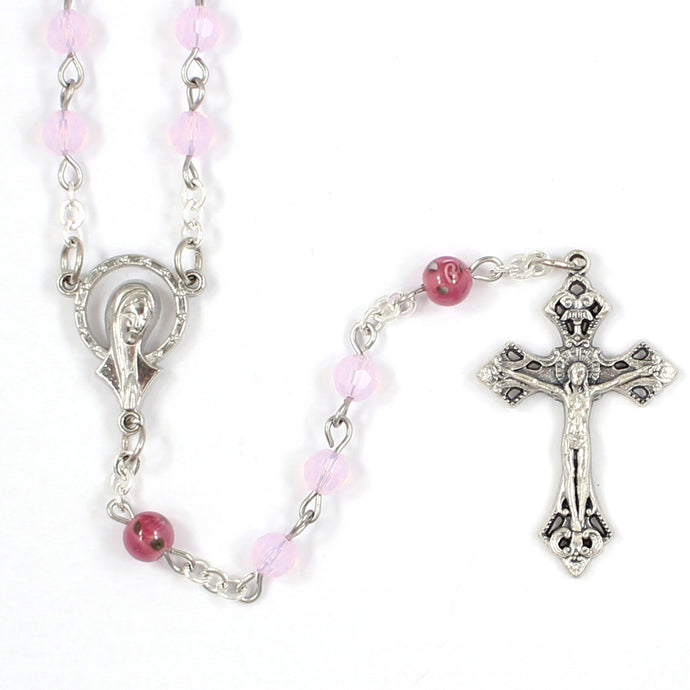 Rose Madonna Swarovski Handmade Traditional Catholic Rosary