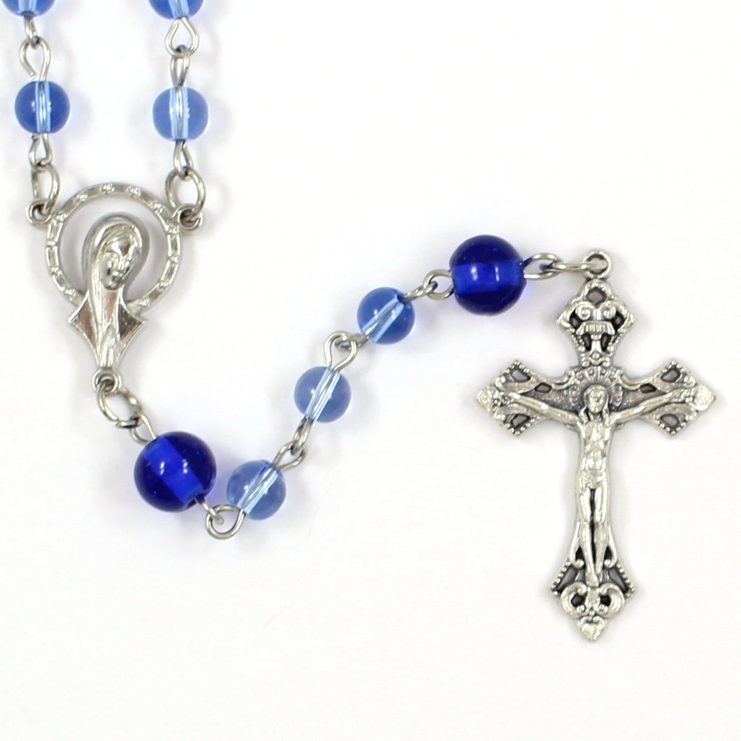 Blue Madonna Handmade Traditional Catholic Rosary