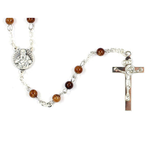 Brown Marbled Handmade Traditional Catholic Rosary