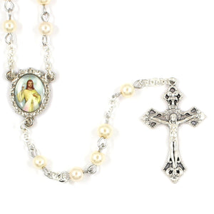 Champagne Pearl Divine Mercy Handmade Traditional Catholic Rosary