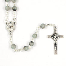 Load image into Gallery viewer, Gray Holy Spirit Sesame Jasper Gemstone Rosary