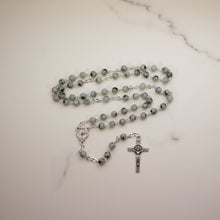 Load image into Gallery viewer, Gray Holy Spirit Sesame Jasper Gemstone Rosary