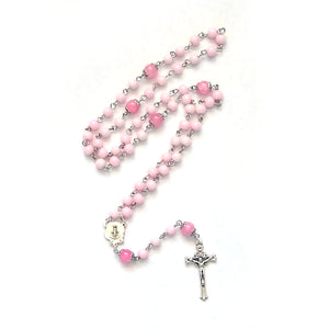 Pink Our Lady of Grace Handmade Traditional Catholic Rosary
