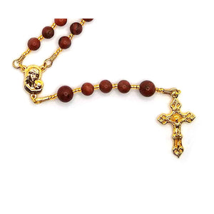 Red Sesame Jasper Gemstone Strung Rosary