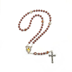 Brown Divine Mercy Strung Rosary