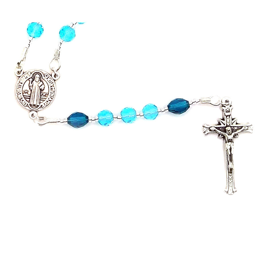 Aqua St. Benedict Strung Rosary