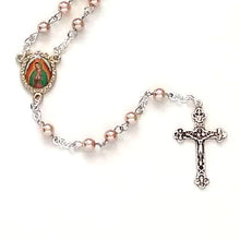 Load image into Gallery viewer, Peach Our Lady of Guadalupe Handmade Traditional Catholic Rosary