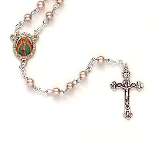 Peach Our Lady of Guadalupe Handmade Traditional Catholic Rosary
