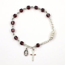 Load image into Gallery viewer, Purple St. Benedict Rosary Bracelet