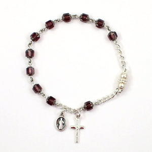 Purple St. Benedict Rosary Bracelet