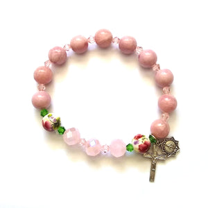 Miraculous Medal Stretch Rosary Bracelet
