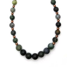 Load image into Gallery viewer, Green Fancy Jasper Gemstone and Copper Necklace and Earring Set