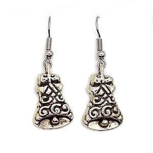 Silver Bells Christmas Earrings