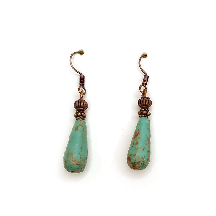 Teal Drop Earrings