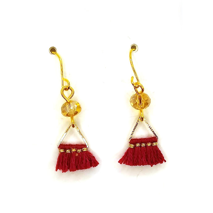 Red Tassel Dangle Earrings